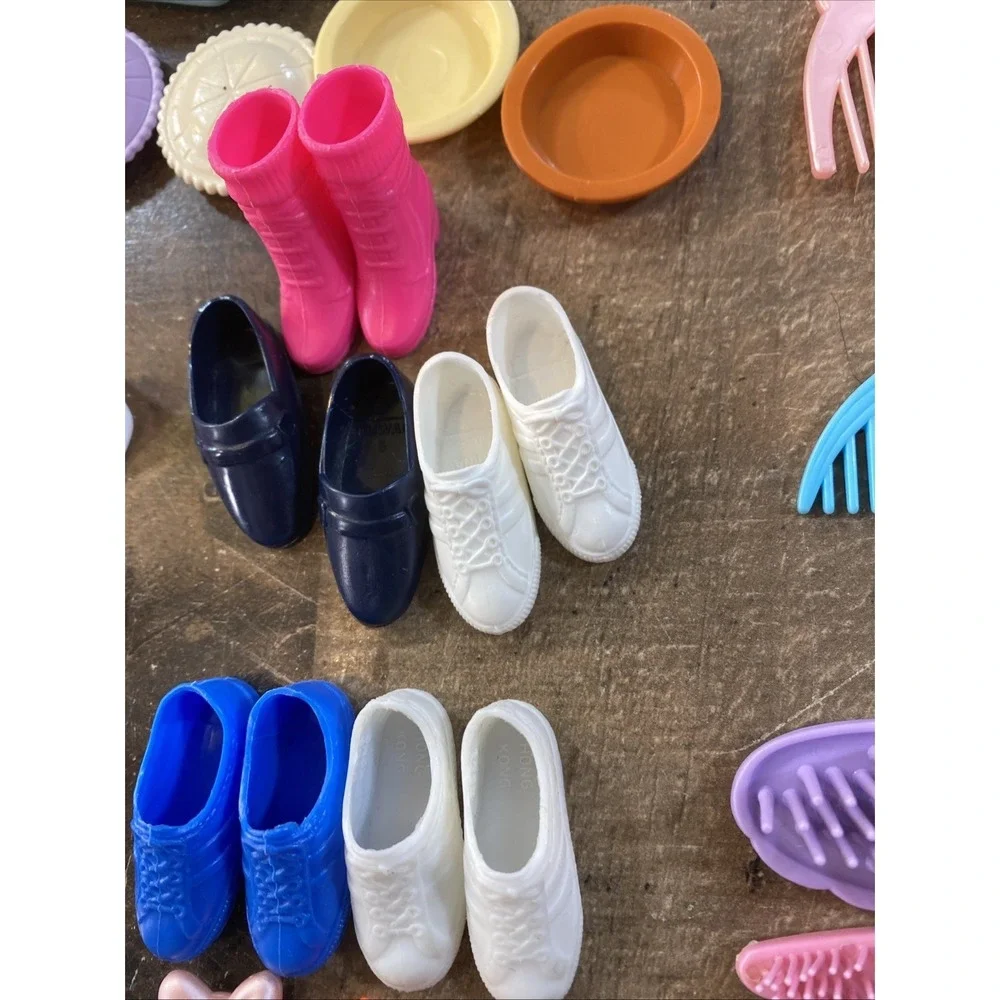 Vintage 1980s-90s Barbie Accessory Lot - 82 Pieces - Shoes, Furniture, Hair Care